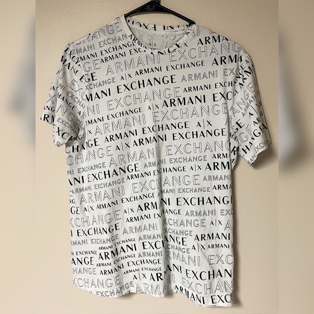 Armani Exchange White Graphic T-Shirt (used)